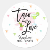 Sticker Rond Taco Bout Love Fête des mariées Fiesta (Devant)