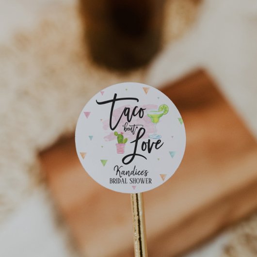 Sticker Rond Taco Bout Love Fête des mariées Fiesta