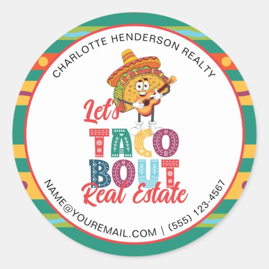 Sticker Rond Taco Bout Marketing immobilier (Devant)