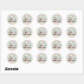 Sticker Rond Taco Bout Un Bébé Boho Camper Baby shower Fille (Feuille)