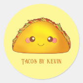 Sticker Rond Taco de boeuf haché mexicain (Devant)