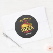 Sticker Rond Taco Funny Dit Que J'Aime Vraiment Les Tacos (Enveloppe)