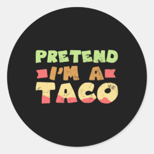 Sticker Rond Taco Halloween Costume Design Faire semblant d'êtr