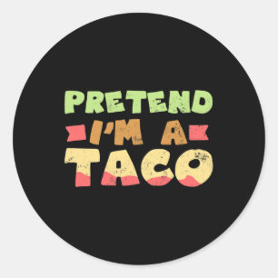 Sticker Rond Taco Halloween Costume Design Faire semblant d'êtr