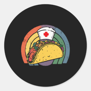 Sticker Rond Taco Infirmière Stethoscope Cinco De Mayo Infirmiè