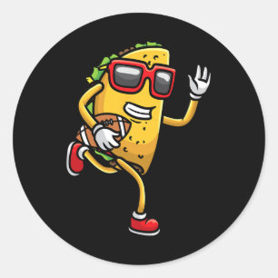 Sticker Rond Taco Jouer Football Mexicain Cinco De Mayo Enfants