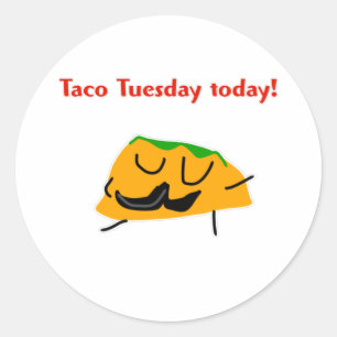 Sticker Rond Taco Mardi aujourd'hui!