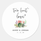 Sticker Rond Taco moderne Bout Love Cactus Mariage Succulent (Devant)