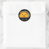 Sticker Rond Taco Time ! Yummy Kawaii Taco (Sac)