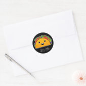 Sticker Rond Taco Time ! Yummy Kawaii Taco (Enveloppe)