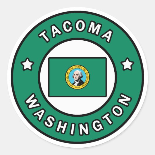 Sticker Rond Tacoma Washington (Devant)