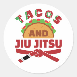 Sticker Rond Tacos et Jiu Jitsu