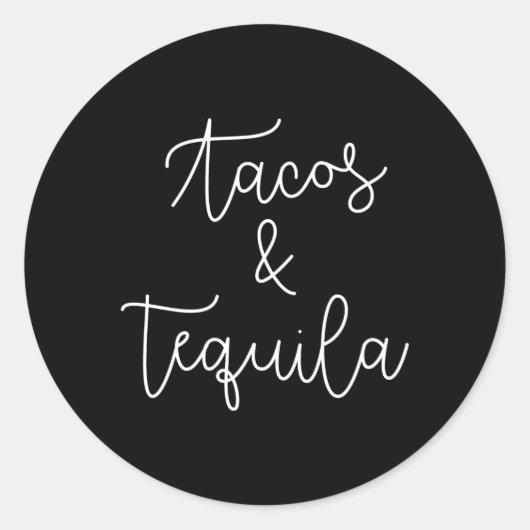 Sticker Rond Tacos Et Tequila Boire Mexicaine (Devant)