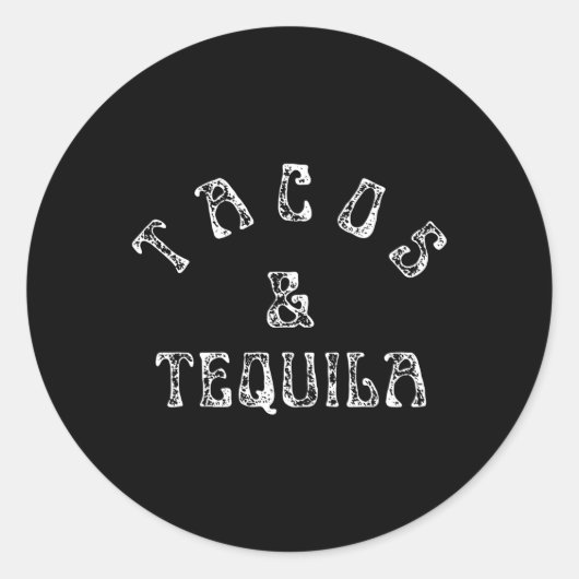 Sticker Rond Tacos Et Tequila Taco (Devant)