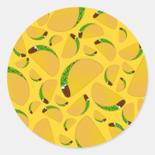 Sticker Rond Tacos jaunes