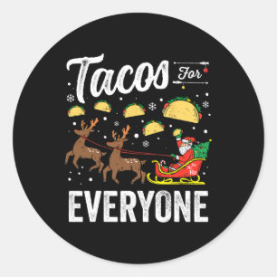 Sticker Rond Tacos Pour Tous Noël Taco Drôle Noël Père Noël