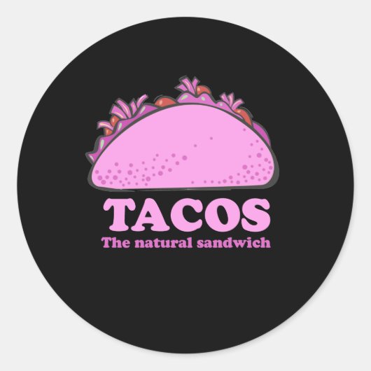 STICKER ROND TACOS ROSE (Devant)