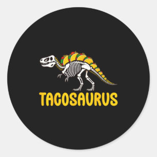 Sticker Rond Tacosaurus cinco de mayo taco dinosaure mexicain