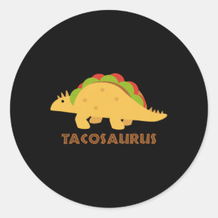 Sticker Rond Tacosaurus Funny Mexicain Tacos Dino Amateurs Cade
