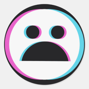 Sticker Rond Tad Emoji Noir