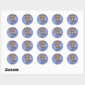 Sticker Rond Tad Tabby chat Kitten (Feuille)