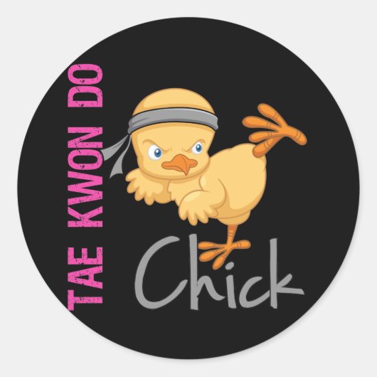 Sticker Rond Tae Kwon Do Chick (Devant)