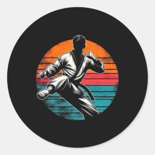 Sticker Rond Taekwondo Cadeaux Tee - shirt Martiaux Coréens Pou