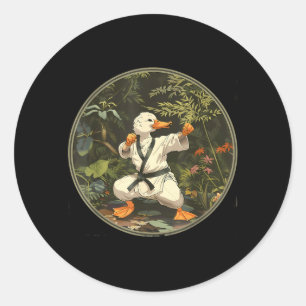 Sticker Rond Taekwondo Canard Forêt Judo Canard Canard Amoureux