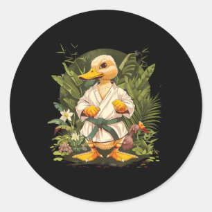 Sticker Rond Taekwondo Canard Judo Canard Canard Amoureux Arts