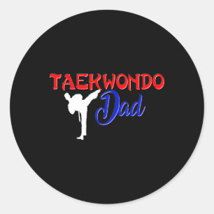 Sticker Rond Taekwondo Dad Shirt Tae Kwon Do Martial Arts Faune