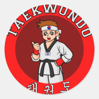 Sticker Rond taekwondo guy badge 1