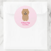 Sticker Rond Tag cadeau Chien Chow, Saint Valentin (Sac)