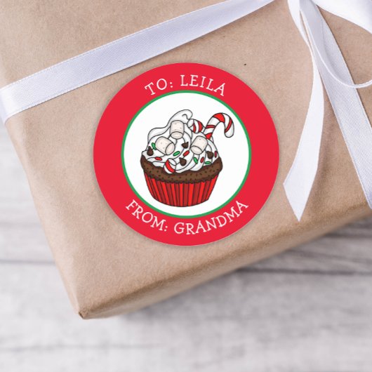 Sticker Rond Tag cadeau de Noël