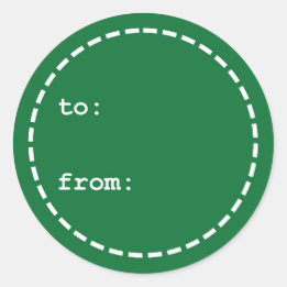 Sticker Rond Tag cadeau de Noël vert et blanc