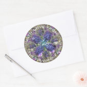 Sticker Rond Tag Cadeau Violet Kaleidoscopique (Enveloppe)