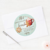 Sticker Rond Tag de bombe chocolat chaud (Enveloppe)