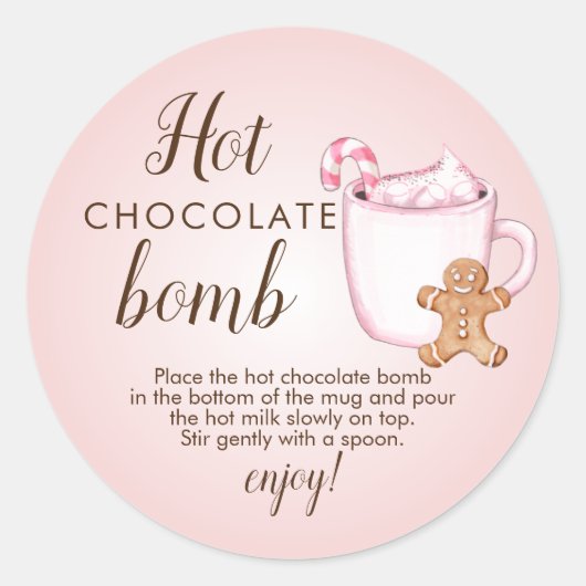 Sticker Rond Tag de bombe chocolat chaud (Devant)
