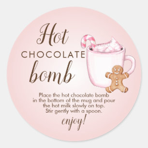 Sticker Rond Tag de bombe chocolat chaud