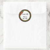 Sticker Rond Tag de recette personnalisée Plaid Green Red Holid (Sac)