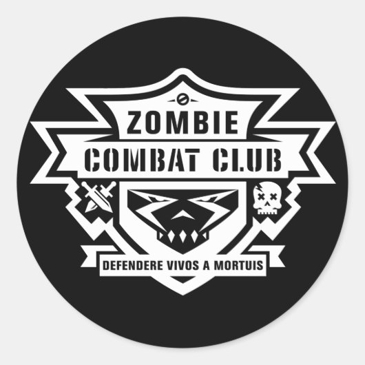 Sticker Rond Tag du club de combat (Devant)