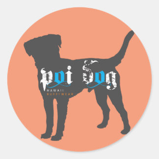 Sticker Rond Tag Hawaii Poi Chien / Bagage valise bagages