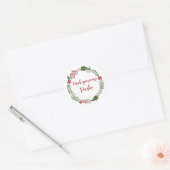 Sticker Rond Tagalog Merry Christmas Wreath, Maligayang Pasko (Enveloppe)