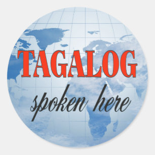 Sticker Rond Tagalog parlé ici terre nuageuse