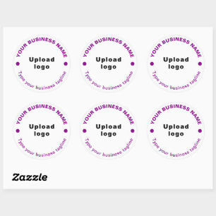 Sticker Rond Tagline Motif rond textos pourpres sur blanc
