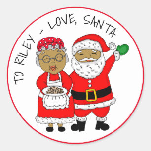 Sticker Rond Tags cadeaux de Noël personnalisés