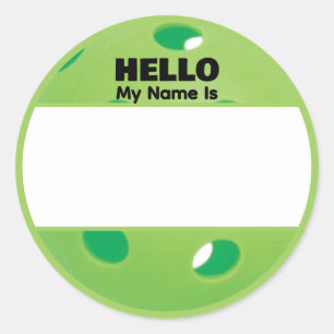 Sticker Rond Tags de nom de Pickleball - Tournois Sociaux Leçon