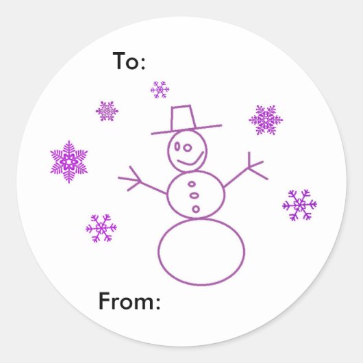 Sticker Rond Tags Snowman (Devant)