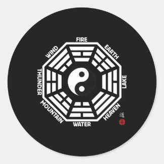 Sticker Rond Tai Chi Yin Yang King Wen Bagua