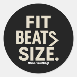 Sticker Rond Taille de forme Beats Motivation Fitness, mode de