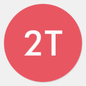 Sticker Rond Taille de vêtement de bébé 2T (Devant)